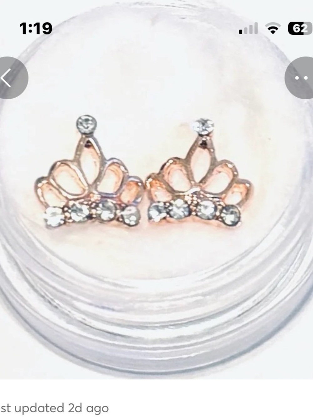 Rose Gold mini  Nail Charms with CZ center look 8 pieces